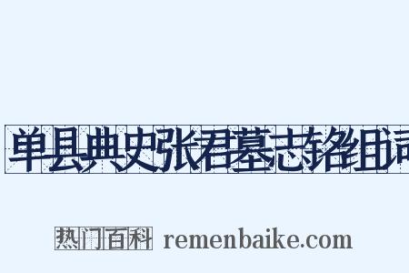 单县典史张君墓志铭组词是什么意思的图片